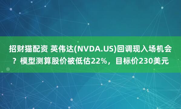 招财猫配资 英伟达(NVDA.US)回调现入场机会?模型测算股价被低估22%,目标价230美元